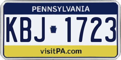 PA license plate KBJ1723