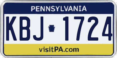 PA license plate KBJ1724