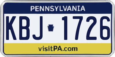 PA license plate KBJ1726