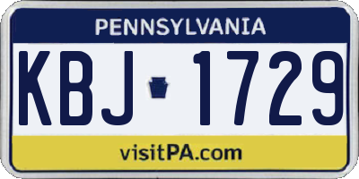 PA license plate KBJ1729