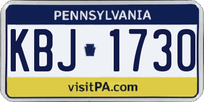 PA license plate KBJ1730