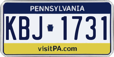 PA license plate KBJ1731