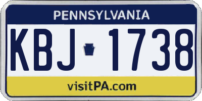 PA license plate KBJ1738