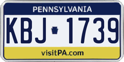 PA license plate KBJ1739