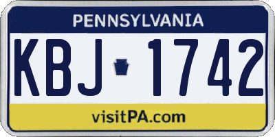 PA license plate KBJ1742
