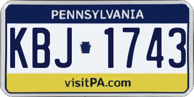 PA license plate KBJ1743