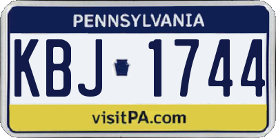 PA license plate KBJ1744