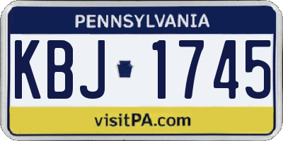 PA license plate KBJ1745