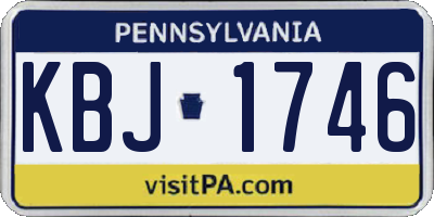 PA license plate KBJ1746