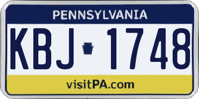 PA license plate KBJ1748