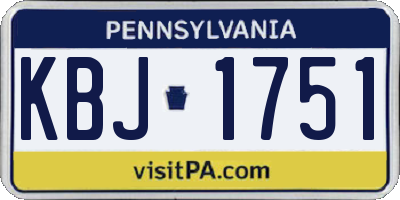 PA license plate KBJ1751