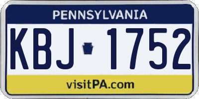 PA license plate KBJ1752