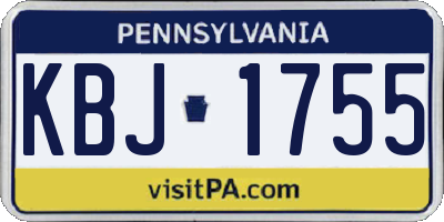 PA license plate KBJ1755