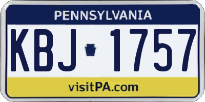PA license plate KBJ1757