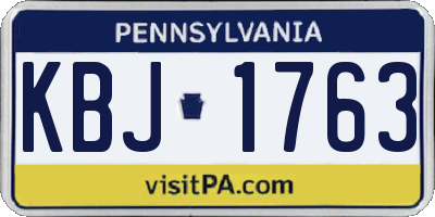 PA license plate KBJ1763