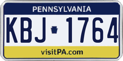 PA license plate KBJ1764