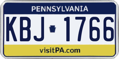 PA license plate KBJ1766