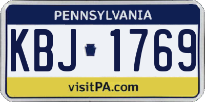 PA license plate KBJ1769