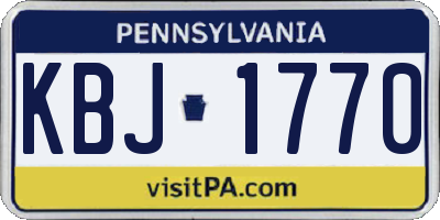PA license plate KBJ1770