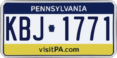 PA license plate KBJ1771