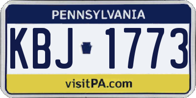 PA license plate KBJ1773