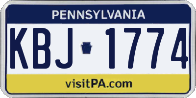 PA license plate KBJ1774