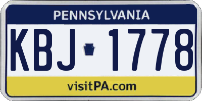 PA license plate KBJ1778