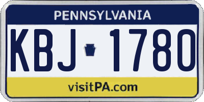 PA license plate KBJ1780