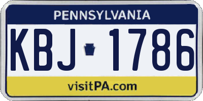 PA license plate KBJ1786