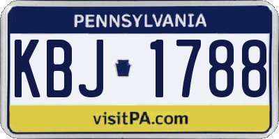 PA license plate KBJ1788