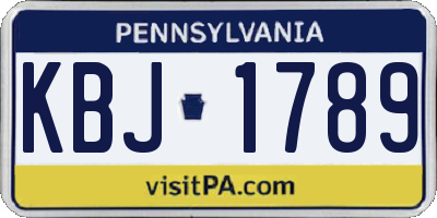 PA license plate KBJ1789