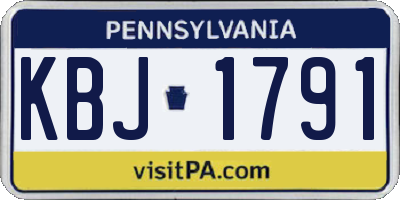 PA license plate KBJ1791