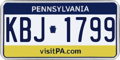 PA license plate KBJ1799