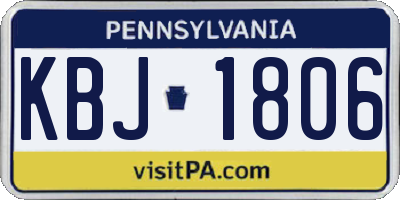 PA license plate KBJ1806