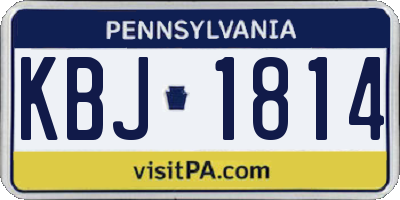 PA license plate KBJ1814