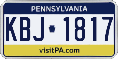 PA license plate KBJ1817