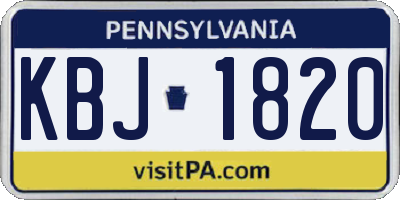 PA license plate KBJ1820