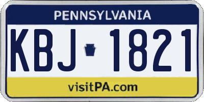 PA license plate KBJ1821