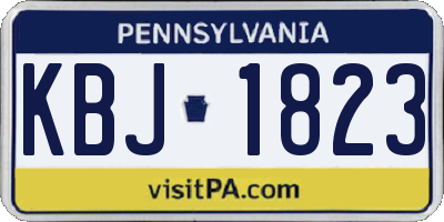 PA license plate KBJ1823