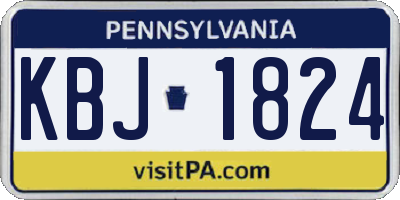 PA license plate KBJ1824