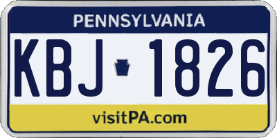PA license plate KBJ1826