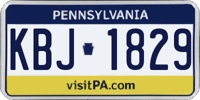 PA license plate KBJ1829