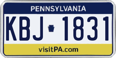 PA license plate KBJ1831