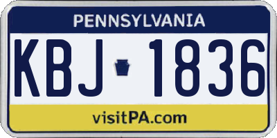 PA license plate KBJ1836