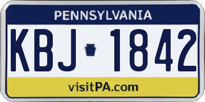PA license plate KBJ1842