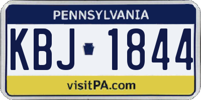 PA license plate KBJ1844