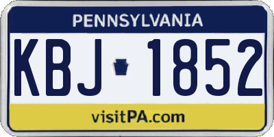 PA license plate KBJ1852