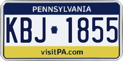 PA license plate KBJ1855