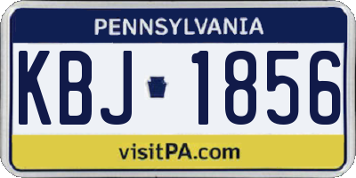 PA license plate KBJ1856