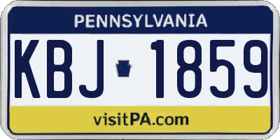 PA license plate KBJ1859